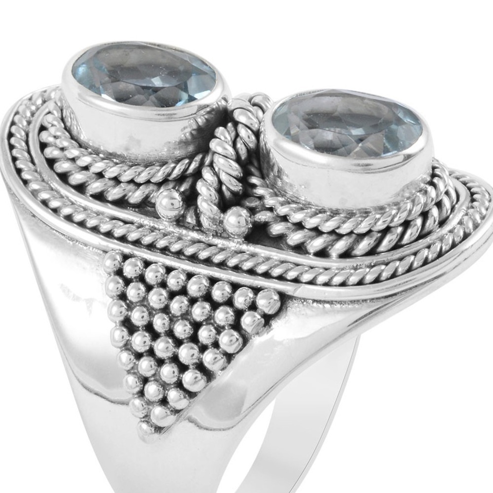 Blue Topaz Sterling Silver 925 Ring NWTS - Picture 4 of 6